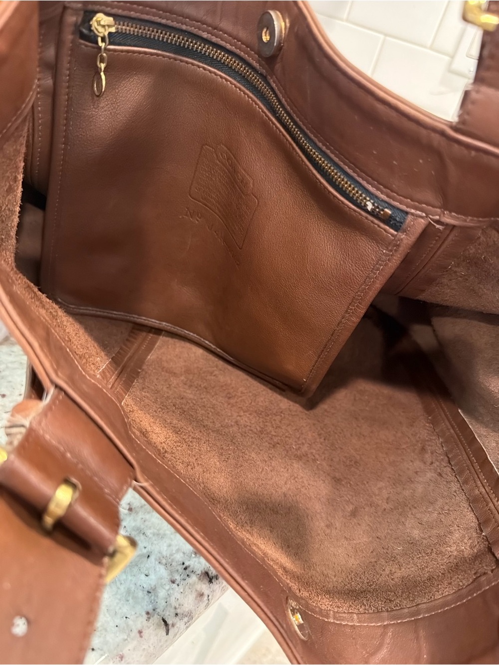 Coach Brown bucket large vintage Leather Tote bag - Picture 9 of 11
